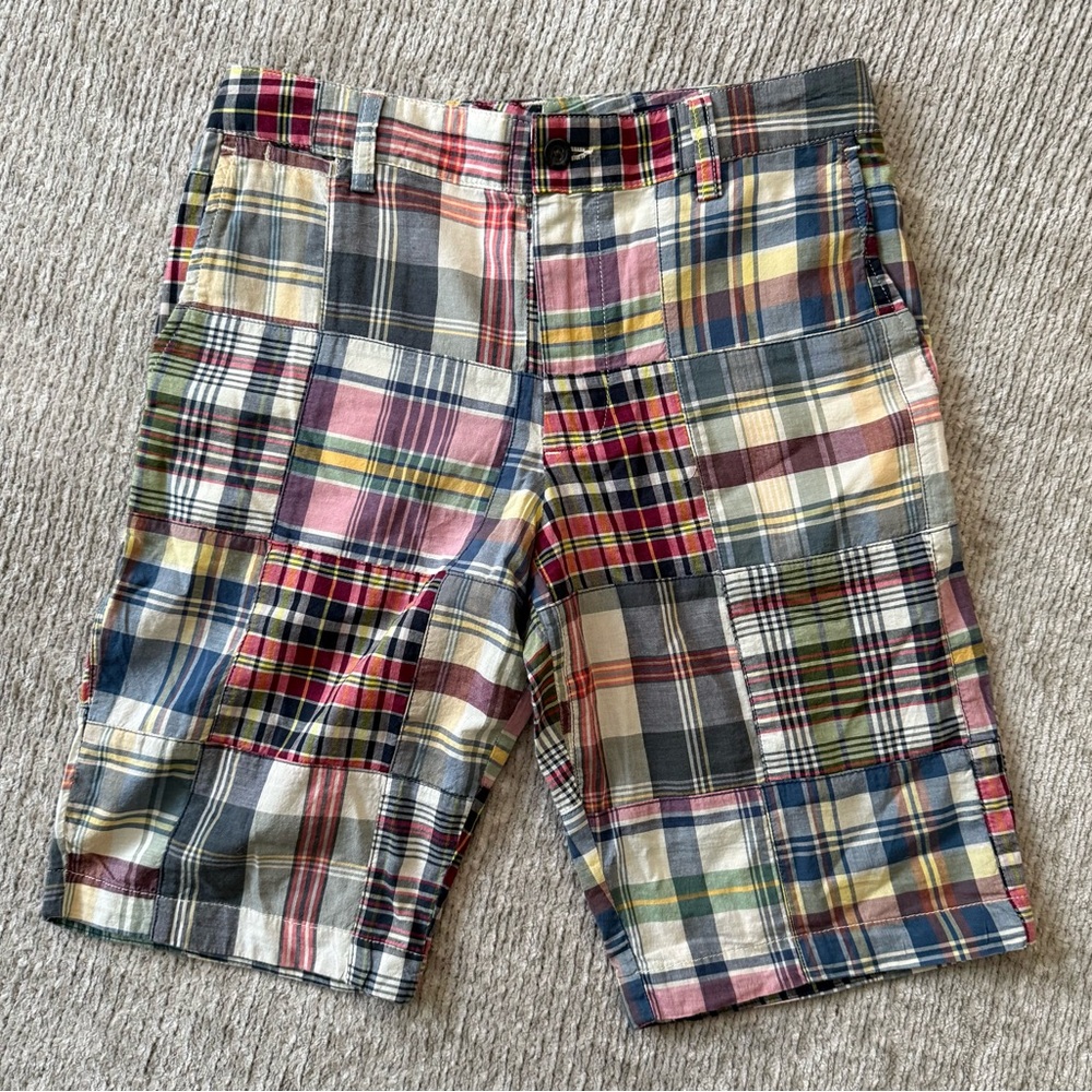 Polo Ralph Lauren Patchwork Plaid Shorts Boys 16 NWT